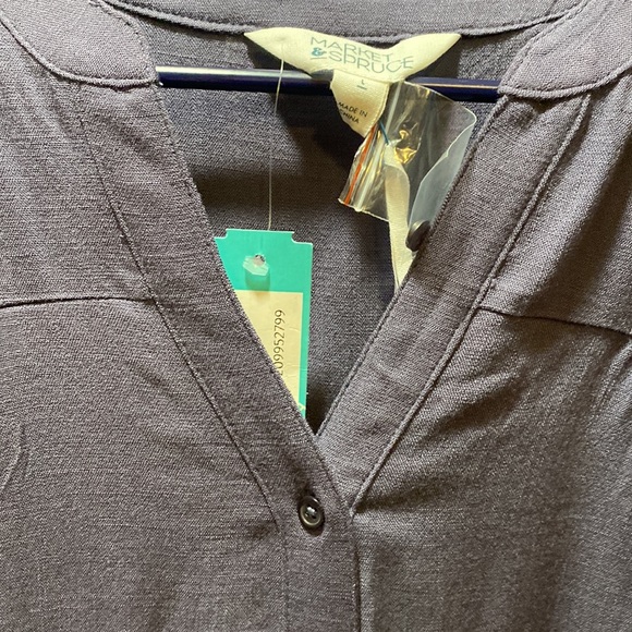 NWT / Market &Spruce button up short sleeve blouse . - Picture 6 of 10